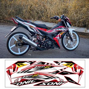 Tem rời SONIC 150cc - Mẫu 150R trắng đỏ tem bóng form chuẩn. Chất liệu PPF Cao Cấp : 3 Lớp Chống Nước Chống Phai Màu. Nhãn Dán Decal