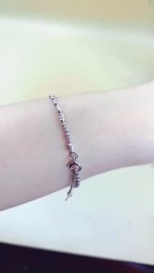 Lắc tay bạc nữ xi bạch kim kiểu bi trụ 2li bạc ý S925 Vòng tay bạc Ý mạ vàng trắng đẹp dành cho phụ nữ rất quyến rũ và sang trọng- KIM LỘC PHÁT LTBT