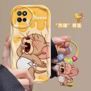 Adorable Cartoon Cheese Jerry Mouse Silicone Phone Case Full Protection Lens Cover Female Style Realme V11s Anti-Fall Eco-Friendly