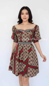 Made in Vietnam GG dress luxury inspiredpadded dress with inner shorts
