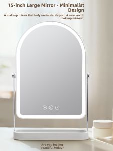 MEILEME | Rotating LED Makeup Mirror 15 Inch