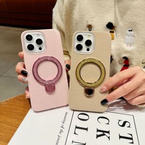 [in stock] Glitter Magnetic Wireless Charging Cover Case for Samsung S21 S22 S23 S24 Plus S21 S22 S23 S24 Ultra S21fe S23fe S24fe Samsung A06 A04s A13 A55 A16Ring Holder Stand