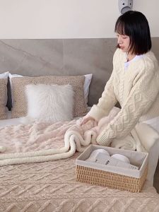 KORMES Double layer fleece blanket king size thick super soft fluffy microfiber kumot na makapal at malambot