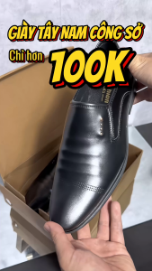 Giày tây nam da trơn mềm mũi nhọn thanh lịch đế khâu sẵn size 39 đến size 44