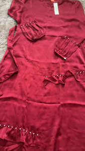 New Nibras Gamis Muslimah Nbs 01 Nibras Spesial NBs 1 Gamis Satin Premium Maron