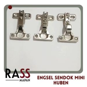 1 PASANG Engsel Sendok Mini Lenaga Huben Elco LM Lemari Kayu Aluminium Diameter Coak 26mm
