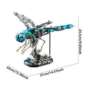 866PCS STEM Mechanical Dragonfly Building Blocks Kit with Lights DIY Insect Model Toy for Kids Creative Gift for Boys & Girls