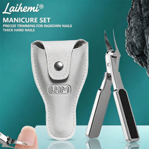 Laihemi Stainless Steel Ingrown Toenail Scissors Nail Clippers Set Precise Trimming for Thick Hard Ingrown Toenails