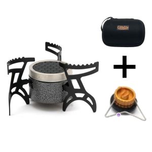 เตาแคมป์ปิ้ง 4200W พร้อมหัวเตาอินฟราเรด เตาแก๊สพลังงานสูงแบบกันลมน้ำหนักเบา เครื่องทำความร้อนอินฟราเรดกลางแจ้งสำหรับการตั้งแคมป์เดินป่า