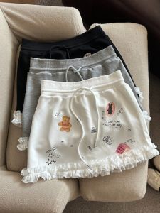 Váy Ngắn Chữ a Họa Tiết Hoạt Hình Ren Viền Phong Cách Hàn Quốc Pháp Ngọt Ngào Gợi Cảm in Họa Tiết Váy Ngắn Mùa Hè 2025