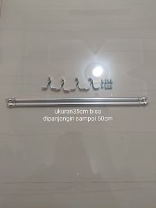 Sepasang stik gorden tiang gorden kupu kupu minimalis ukuran 35cm-50cm