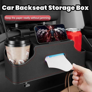 Car Seat Back Storage Box Paper Towel Hanging Bag Multifunctional Car Cup Storage Rack