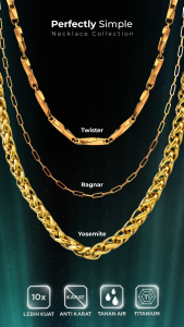 [bisa COD] Emrys Necklace TWISTER Real Titanium Anti Karat Kalung Titanium Pria Wanita / Sierra Kalung Limited Beragaransi