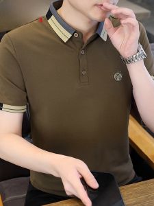 HENGYUANXIANG | Casual Polo Shirt Mens Short Sleeve Turn-down Collar Slim Fit Breathable Fashionable Summer High-end Half Sleeve Thin T-shirt