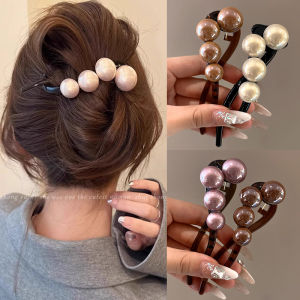 Elegant Pearl Hair Clip Womens New 2024 Fashion Sense Hair Accessories Side Bun Twist Clip Stylish Hair Jewelry