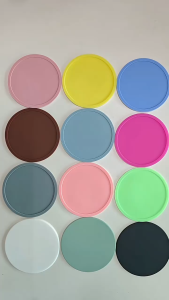 5pcs Functional 10cm coasters cups Black Round Shape Silicone Coaster Non-Slip Surface