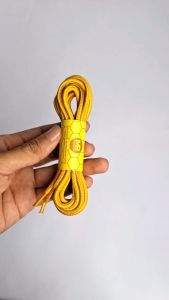 Mr. Shoelaces CR01 Tali Sepatu Yellow Brown( Alamanda Kuning Coklat) Bulat Corak 5mm Non Waxed 70cm 80cm 90cm 100cm 120cm 150cm 180cm 200cm(Baca Deskripsi untuk Ukuran)