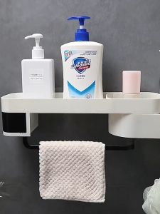 ชั้นวางของในห้องน้ำ ชั้นวางของติดผนัง ไม่ต้องเจาะ ชั้นวางของในห้องครัว ชั้นวางสบู่ ชั้นวางแชมพู