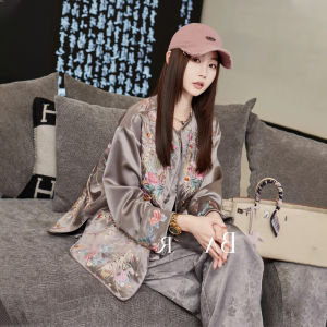 BEBE NOBLE Designer Fashionable New Chinese Style Printed Top And Pants Two-Piece Set Elegant And Stylish Ensemble