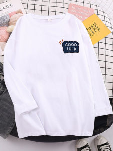 Áo Thun Dài Tay Màu Trắng Cho Nữ Mùa Thu 2022 Dáng Rộng Đa Năng Cho Học Sinh Áo Lót Thời Trang Mặc Trong
