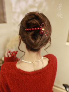 Elegant Pearl Butterfly Knot Hair Clip Womens Back of Head Twist Twist Clip Hairstyling Accessory High-End Feeling