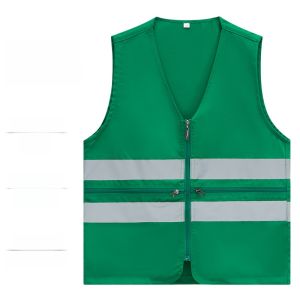 Reflective V-Neck Work Vest Printed Logo Garden Maintenance Cleaning Uniform Polyester Fiber Four Seasons Suitable for Security Property