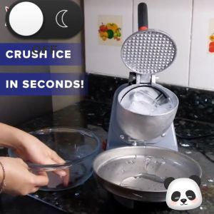 Ice Crusher Electric Heavy Duty Double Blade Ice Crusher Machine Stainless for Scramble Automatic Ice Shaver Machine Electric Commercial High Power Ice Smasher Machine Portable