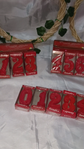 Lilin angka Ulang tahun murah | lilin angka merah wish satuan