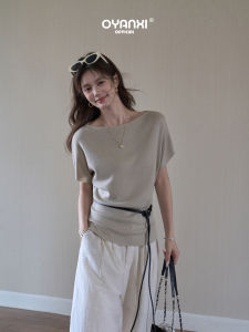 OUYANGXI | Áo Thun Knit Tay Batwing Rộng