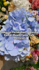 Bunga Hydrangea Hortensia Jumbo Premium 5 Cabang Bunga plus Daun Diameter 25 cm Dekorasi Wedding 219