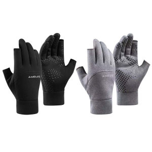【New Arrival】2-Fingerless Outdoor Anti-Slip Gloves Touch Screen Mountain Biking Gloves Waterproof for Climbing Workout Weight Lifting