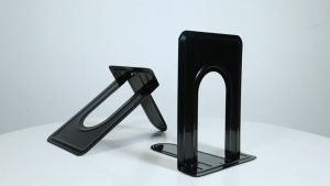 1 Pair Metal Bookend Iron Bookshelf Book Baffle Heavy Duty Book Stand Book Holder