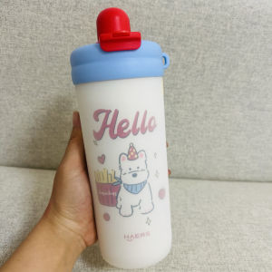 Transparent Silicone Cup Cover Full Wrap Non Slip Protection for Hals 580ml Thermal Cup Anti Fall Wear Resistant White