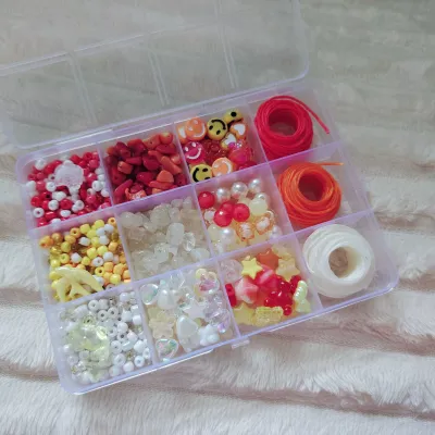 DIY ร้อยลูกปัด ชุดลูกปัด [พร้อมส่ง] กล่อง 12 ช่อง งานแฮนด์เมด DIY สำหรับทำเครื่องประดับ สร้อยคอ สร้อยข้อมือ แหวน แถมอุปกรณ์ครบเซ็ต
