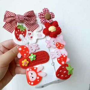 Hokkaido - Set 10 kẹp tóc hình thỏ nơ kẻ sọc caro dễ thương