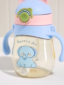300ML PPSU BPA Free Training Sippy Cup for Baby Toddler and Children - with gravity ball  durable strap and handle