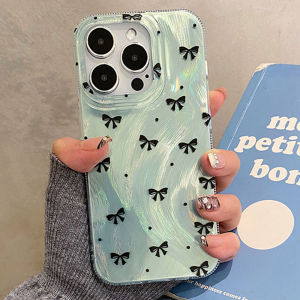 Black Bowknot Ciruclar Dots Women Phone Case For iPhone 17 Air 16 16e 15 14 13 12 Pro Max 7 8 Plus X XS XR SE 2022 2020 Cover