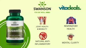 Swanson Boswellia 400mg100 Capsules Health Supplement To Provide Joint Support and Bone Health- Vitadeals (D12)