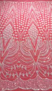 2026 Luxury African Floral Lace Fabric High-Quality French Nigerian Glue Sequin Lace Fabric Bridal Wedding Party Dresses