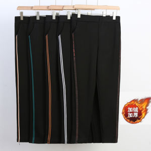 Quần Thể Thao Cạp Cao Lót Lông Cừu Dày Cho Phụ Nữ Trung Niên Và Cao Tuổi Mùa Thu Đông Quần Dài Rộng Rãi Thoải Mái