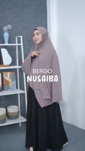 Hijab Hayuri Bergo Nusaiba + Cadar Tali - Jilbab Instan Tali Syari Jumbo Non Pad - Bahan Cey Airflow Import