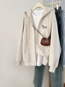 SHUQINGLAI | Warm Fleece Hoodie for Women Autumn Loose Korean Style Open Cardigan