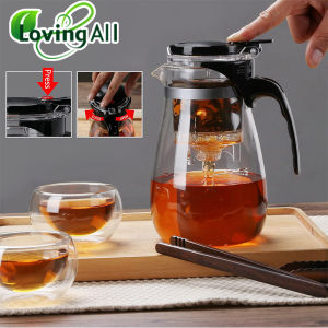 Teapot With Infuser Thickened Glass Heated Resistant Tea Pot One-button Filtering Tea Separation Kettle Tea Coffee Maker