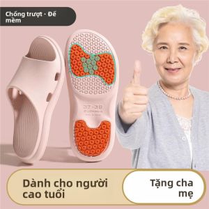 MONLEYTA | Dép đi trong nhà chống trượt mùa hè cho người lớn tuổi EVA Dép đi trong nhà phòng tắm cho nam và nữ Dép đi trong nhà thoáng khí thoải mái