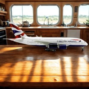 1/240 Scale Planes A380 British Airline Airbus Resin Aircraft Model 30cm Die-cast Airplane With Wheel Stand Plane Collectib