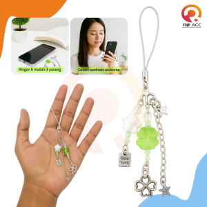 [RO ACC] NANVAN NVN-TL33 TALI GANTUNGAN HP/TAS/KUNCI LUCKY CHARM DAUN SEMANGGI DAN BINTANG GOOD LUCK MINIMALIS