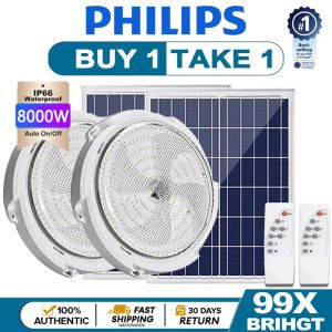 【BUY 1 TAKE 1】Solar Ceiling Light LED Solar Lights Outdoor Waterproof Indoor Led Light With Remote Automatic lighting Solar Street Light With Solar Panel Garden Lamp Room Night Light Bulb For Courtyard Automatic With Remote Control