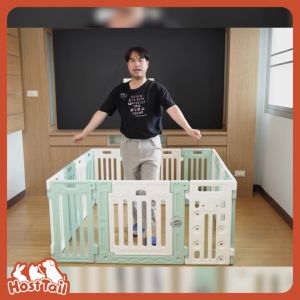 HostTail คอกกั้นสุนัข คอกสุนัข คอกหมา คอกกระต่าย คอกสัตว์ คอกพลาสติก ที่กั้นสัตว์เลี้ยง สูง 65 CM. รุ่น Pet Home