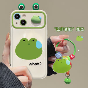 Ốp Lưng Silicon Chống Rơi Có Gương Cho iPhone 17 pro Max Mới Dành Cho Nữ Ốp Lưng Chống Sốc Toàn Diện Có Lỗ Thoát Khí Lớn Có Móc Treo Hình Ếch