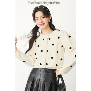 SEIFINI | Ladylike Style Dots Knitted Sweater Wool